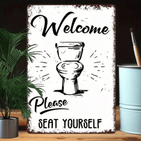 CIFbuy 8x12 Inch ( 20.3x30.5cm ) Vintage Rustic Aluminum Sign for Bar Cafe Bathroom (TikTok, temu pick-up service)