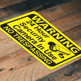 CIFbuy Metal Security Sign 24 Hour Video Surveillance Warning Sign for Home Office Outdoor Anti-Theft(TikTok, temu pick-up service)