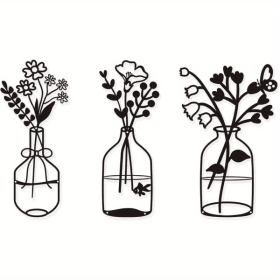 CIFbuy Vintage Floral 3-Piece Metal Wall Art TikTok, temu pick-up service
