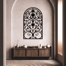 CIFbuy Retro Gothic Arched Wall Art Antique Window Frame Decorative Country Industrial Bookshelf Witchcraft Sculpture Home Altar Gothic Room Dark