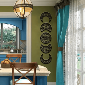 CIFbuy Five Piece Crescent Moon Wall Art iron Decor Set for Living Room Bedroom Bathroom Islamic Home(TikTok, temu pick-up service)