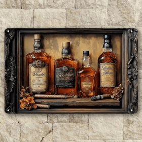 CIFbuy Whiskey Cigar Square Metal Aluminum Wall Art TikTok, temu pick-up service