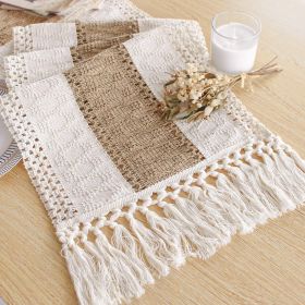 Boho Table Runner for Thanksgiving Fall Christmas Home Decor with Tassels 72 Inches Long Pottery barn Furniture Farmhouse Rustic Macrame Burlap T