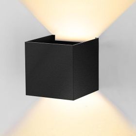Modern LED Wall Sconce, 3000K Warm White Up & Down Wall Light for Bedroom, Wall Lamp with Adjustable Angle, Black Minimalist Design for Living Ro