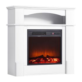 VEVOR 33 inch Freestanding Fireplaces, 1500W 5120BTU Fake Electric Fireplace Stove Heater with Mantel, Overheating Protection, Adjustable Flames,