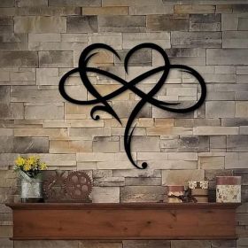 Infinity Heart Wall Decor, Unique Infinity Heart Metal Art Wall Decor Love Sign Steel Wall Plaques Bedroom Ornaments for Home Wedding Decor
