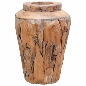 Decoration Vase Natural wood Solid Teak Wood 15.7x23.6 in