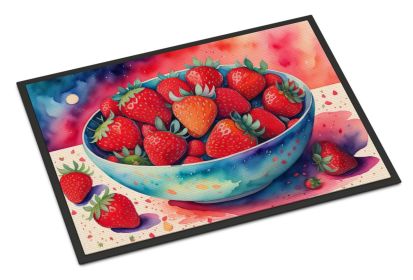 NEW Colorful Strawberries Doormat Front Door Mat Indoor Outdoor Rugs for Entryway, Non Slip Washable Low Pile, 18H X 27W
