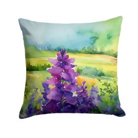 New Jersey Violet in Watercolor Throw Pillow Machine Washable, Indoor Outdoor Decorative Pillow for Couch, Bed or Patio, 14Hx14W