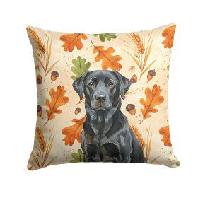 Black Labrador Retriever Heirloom Fall Throw Pillow Decorative Indoor Outdoor Accent Cushion for Couch, Bed or Patio, 14Hx14W